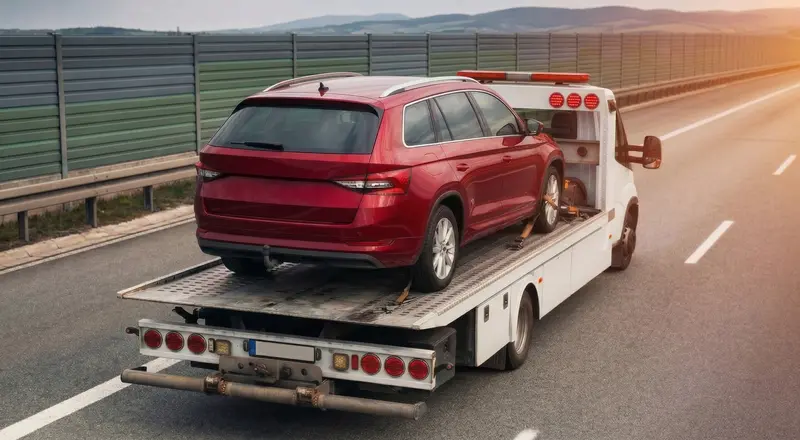 Guincho para carros em Embu das Artes – carro sendo carregado em plataforma